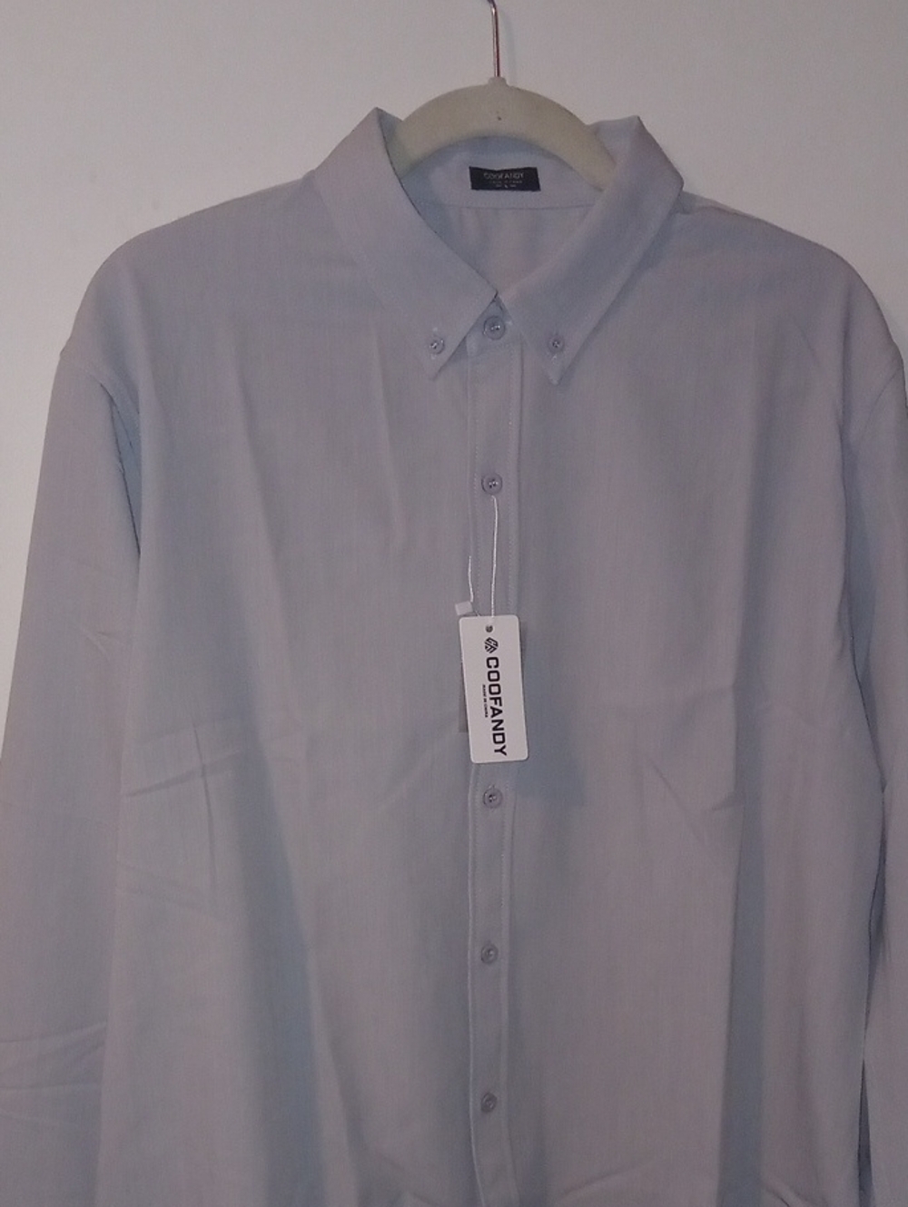Coofandy Mens Casual Button Down Shirt Long Sleeve Dress Shirt Light Grey